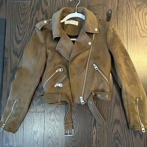 Zara faux suede brown jacket size S